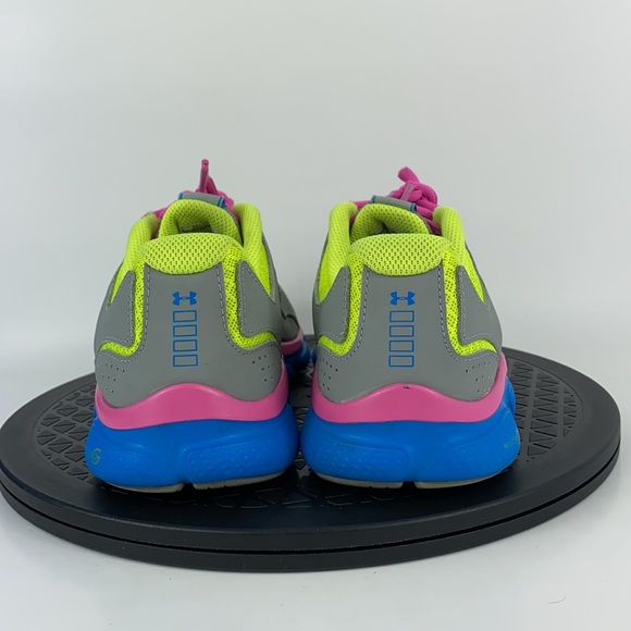 Under Armour Gray/Blue/Pink Athletic Running Shoes 1242015-035 Youth Size 6Y - Picture 6 of 12